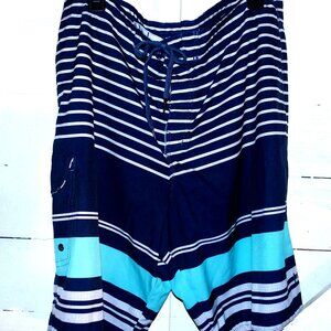 Amplify Blue Striped Board Shorts XL